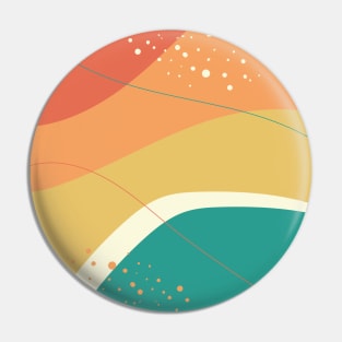 Modern Abstract Organic Shapes in Yellow, Orange and Teal Pin