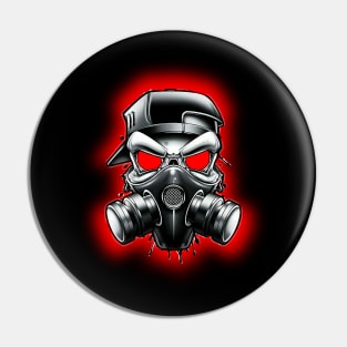 Toxic/Radioactive Skull Gas Mask Pin