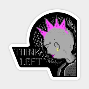 Think Left Punk Ansi Ascii Textart Retro Design Magnet