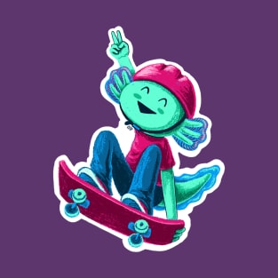 Skateboard Axolotl T-Shirt