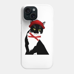 Cute Tuxedo Cat in a Cap  Copyright TeAnne Phone Case