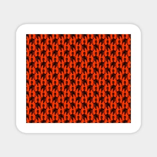 Black Skeleton Orange Pattern Magnet