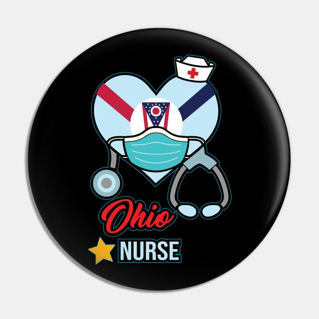 Ohio Nurse - Love RN LPN CNA State Nursing Gift Pin by ScottsRed