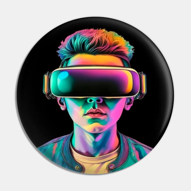 boy with VR glasses Pin by designgoodstore_2