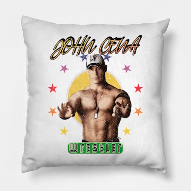 john cena (wwe) Vintage Pillow by Rohimydesignsoncolor