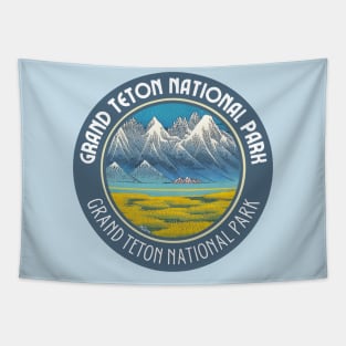 Grand Teton National Park in Japanese Vibes Tapestry