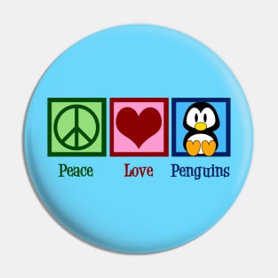 Pretty Peace Love Penguins Pin