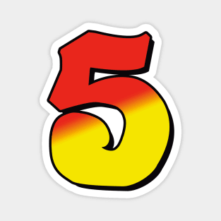 Number 5 red / yellow Magnet