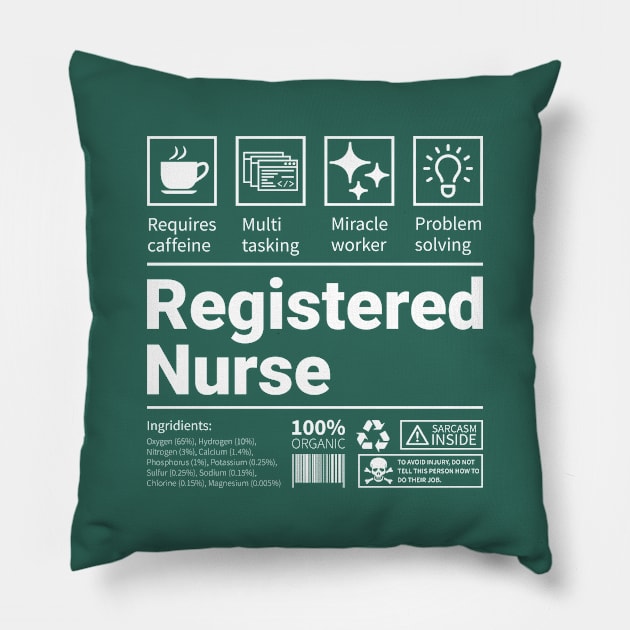 Registered Nurse Label Pillow by R4Design