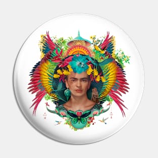 Frida Kahlo Tribute Tropical Pin