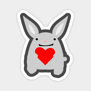 rabbit holding a heart Magnet