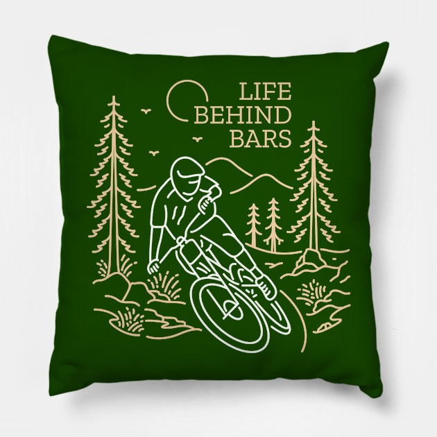 Life Behind Bars Pillow by VEKTORKITA