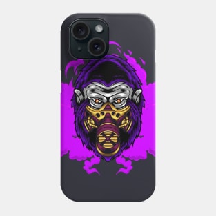 Gorilla with Gas Mask Illustration Phone Case