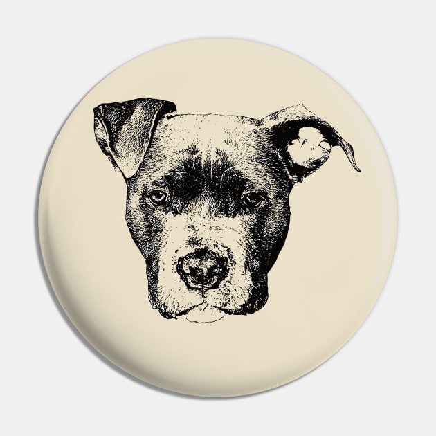 American Pit Bull Terrier Face Design - A pit bull Christmas Gift Pin by DoggyStyles