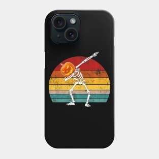 Vintage Funny Halloween Dabbing Skeleton Pumpkin Phone Case