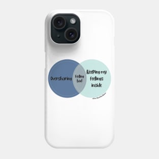 Venn Diagram 2023 Feeling Bad Oversharing vs. Keeping my feelings inside Phone Case