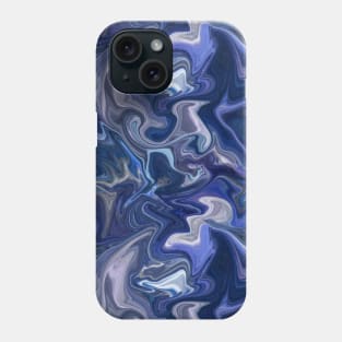 Deep Blue Silk Marble - Digital Liquid Paint Phone Case