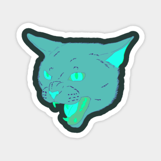 Vaporwave Cat - Seafoam Magnet