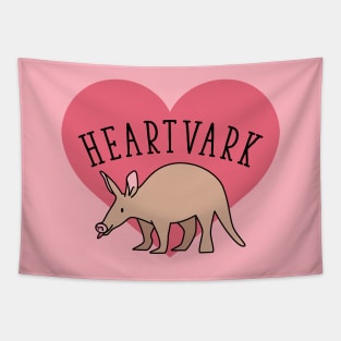 Heartvark - Cute Funny Aardvark Art with Heart Tapestry