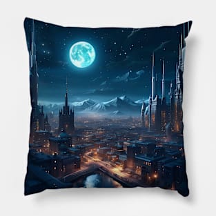 Future Cityscape Pillow