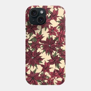 Poinsettia Pattern Phone Case