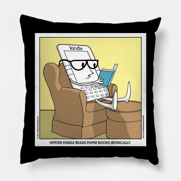 Hipster Kindle Pillow by Gerbil With a Jetpack