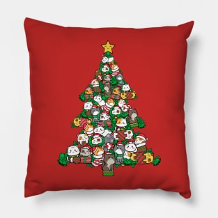 Cat Doodle Christmas Tree Pillow