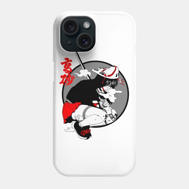 Vaporwave Cool Samurai Japanese Girl Phone Case by OWLvision33