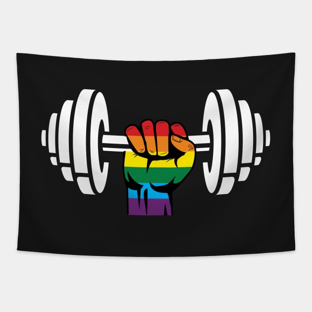 Gay Pride Gym T-shirt Rainbow flag Tapestry by SusanaDesigns