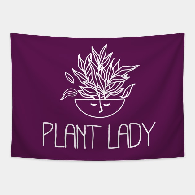 Plant Lady - Leafy Houseplant Tapestry by Whimsical Frank