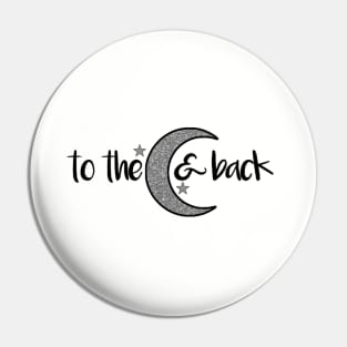 To the Moon and Back Silver Glitter Pin