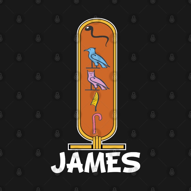 JAMES-American names in hieroglyphic letters-James, name in a Pharaonic Khartouch-Hieroglyphic pharaonic names by egygraphics