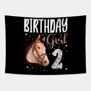 Horse Animal Lovers 2nd Birthday Girl Tapestry