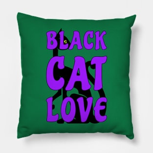 Black Cat Love Pillow