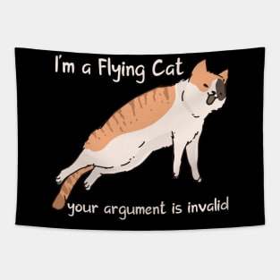 I'm a flying/hovering cat funny doodle cat t-shirt Tapestry