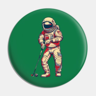 Astronaut Golf Player Pin