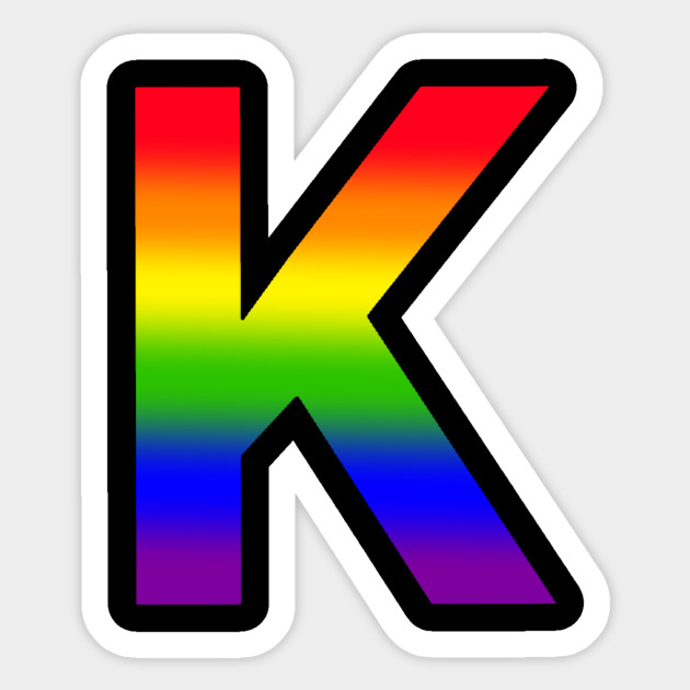 rainbow letter k rainbow sticker teepublic au