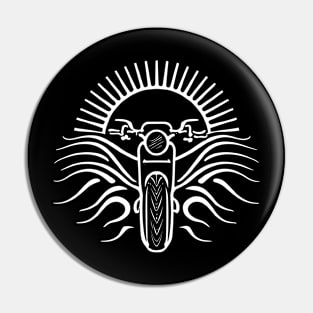 A Motorbike Coming From Sun (White) Pin