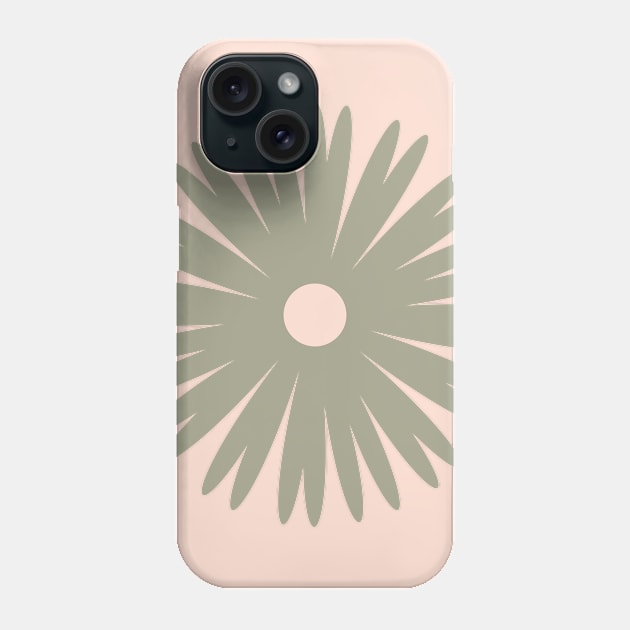 Flower 1, Minimalist Abstract Floral in Green and Peach Phone Case by tramasdesign