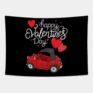 Red Truck With Hearts Happy Valentine's Day Gifts For Girls Women Tapestry