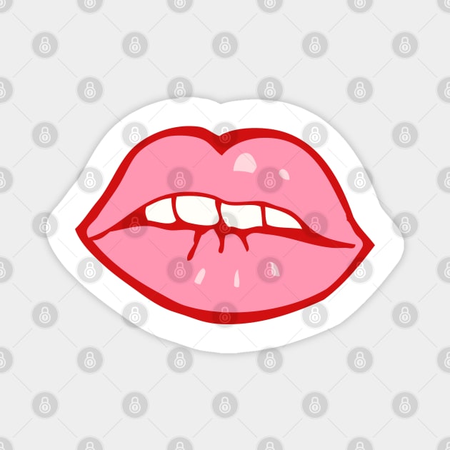 Pink Lips Magnet by OzInke