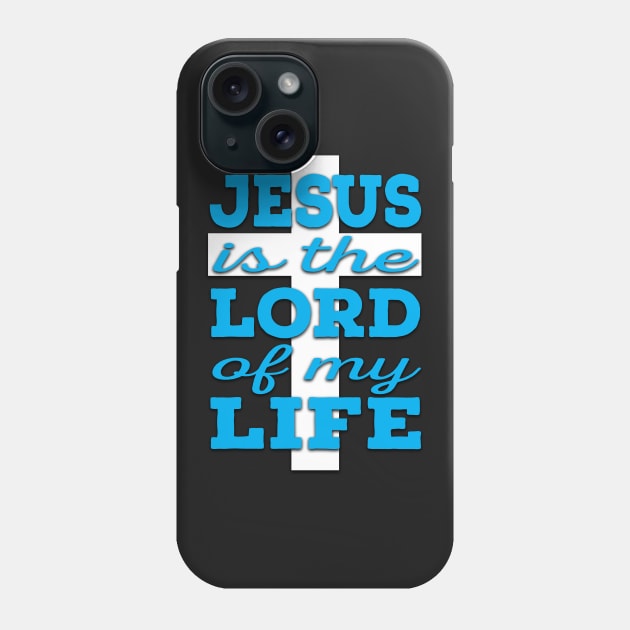 Jesus is Lord (blue and white) Phone Case by VinceField