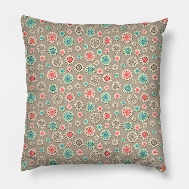 Retro Pattern Neck Gator Gray Pink and Blue Pillow by DANPUBLIC