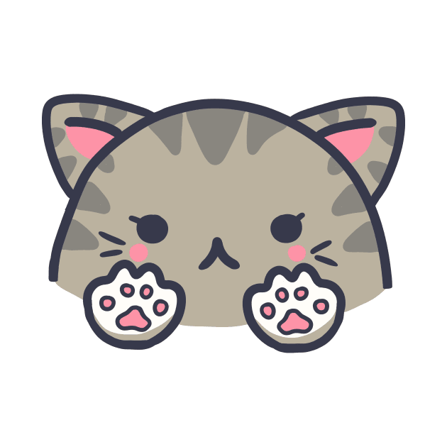 cute kawaii grey cat by grafitytees