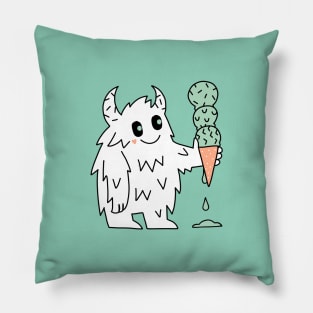 Summer monster eats ice cream Pillow