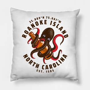 Roanoke Island, NC Octopus Summer Vacation Pillow