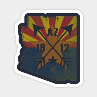 Vintage Arizona State Flag Map Love Home Vacation Magnet