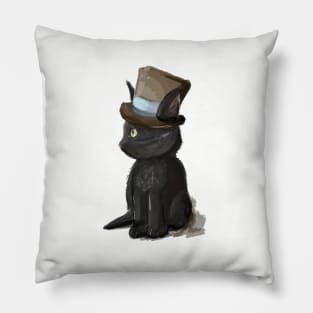 Gentleman Kitty Cat in a Hat Pillow