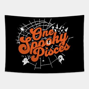 One Spooky Pisces Halloween Zodiac Sign Tapestry