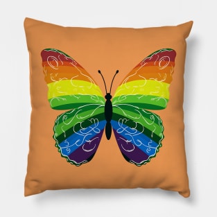 Rainbow Butterfly Pillow